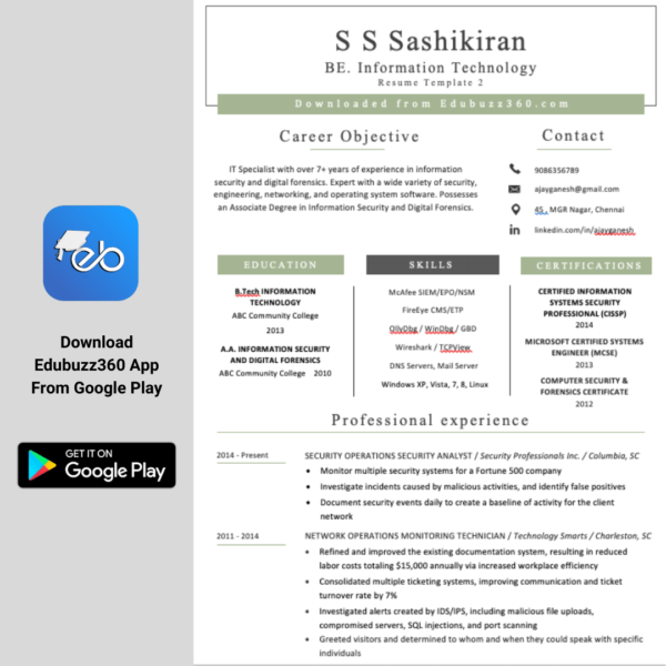 Free Resume Template 3- Rdubuzz360 Resumes